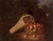 unknow artist A wooded landscape with sirawberries spilling from an overturned basket USA oil painting reproduction